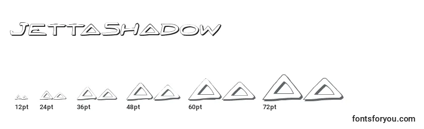 Размеры шрифта JettaShadow