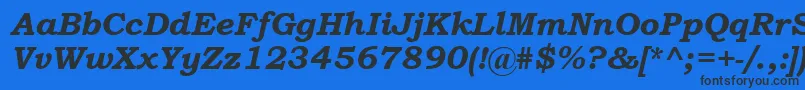BookmanOldStyleРџРѕР»СѓР¶РёСЂРЅС‹Р№РљСѓСЂСЃРёРІ Font – Black Fonts on Blue Background