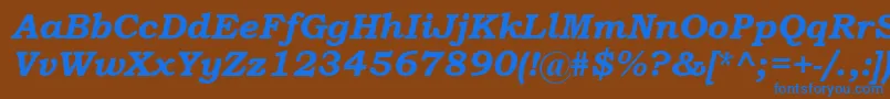 Police BookmanOldStyleРџРѕР»СѓР¶РёСЂРЅС‹Р№РљСѓСЂСЃРёРІ – polices bleues sur fond brun
