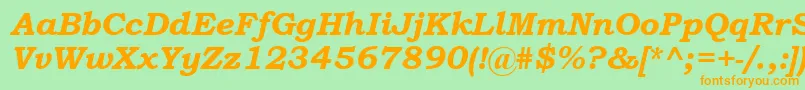 BookmanOldStyleРџРѕР»СѓР¶РёСЂРЅС‹Р№РљСѓСЂСЃРёРІ Font – Orange Fonts on Green Background
