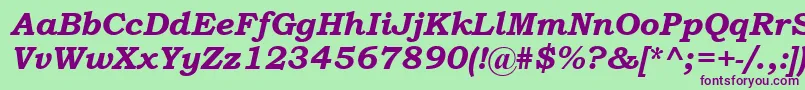 Fonte BookmanOldStyleРџРѕР»СѓР¶РёСЂРЅС‹Р№РљСѓСЂСЃРёРІ – fontes roxas em um fundo verde