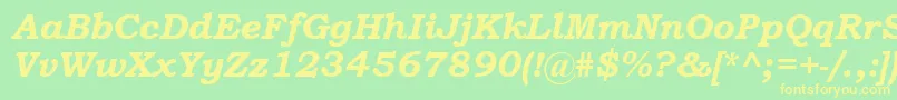 BookmanOldStyleРџРѕР»СѓР¶РёСЂРЅС‹Р№РљСѓСЂСЃРёРІ Font – Yellow Fonts on Green Background