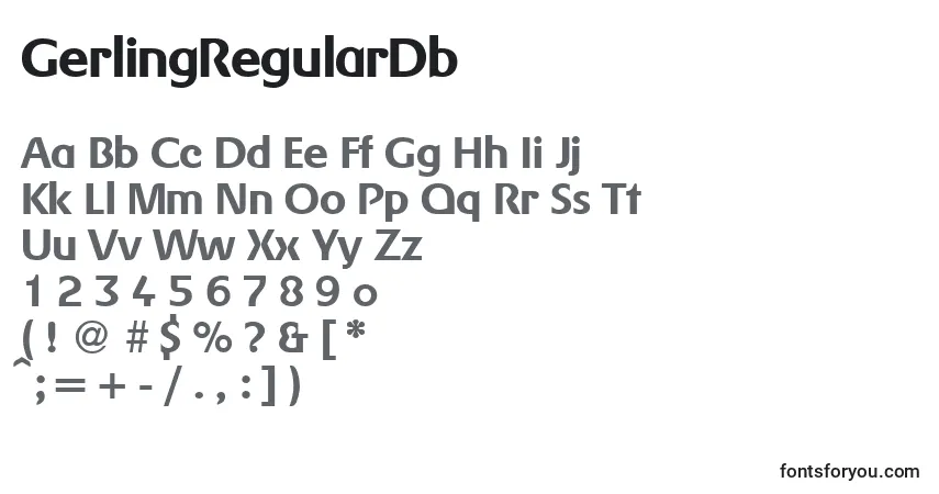 GerlingRegularDbフォント–アルファベット、数字、特殊文字