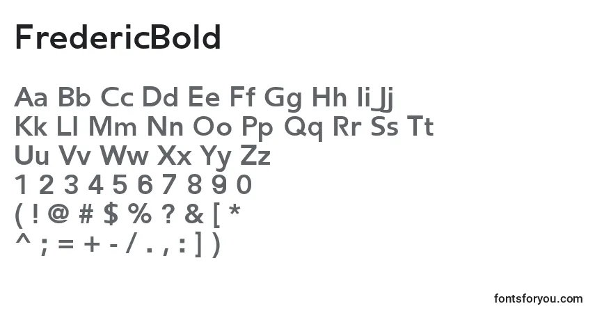 Schriftart FredericBold – Alphabet, Zahlen, spezielle Symbole