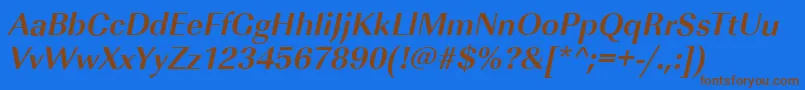 ImperialstdBolditalic Font – Brown Fonts on Blue Background