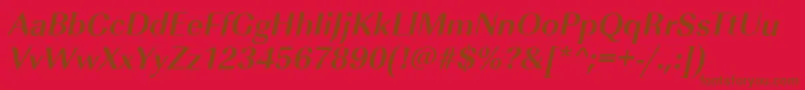 ImperialstdBolditalic Font – Brown Fonts on Red Background