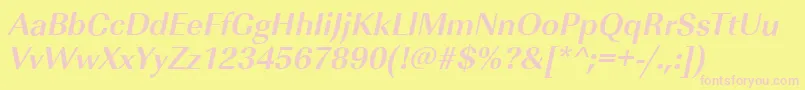 ImperialstdBolditalic Font – Pink Fonts on Yellow Background