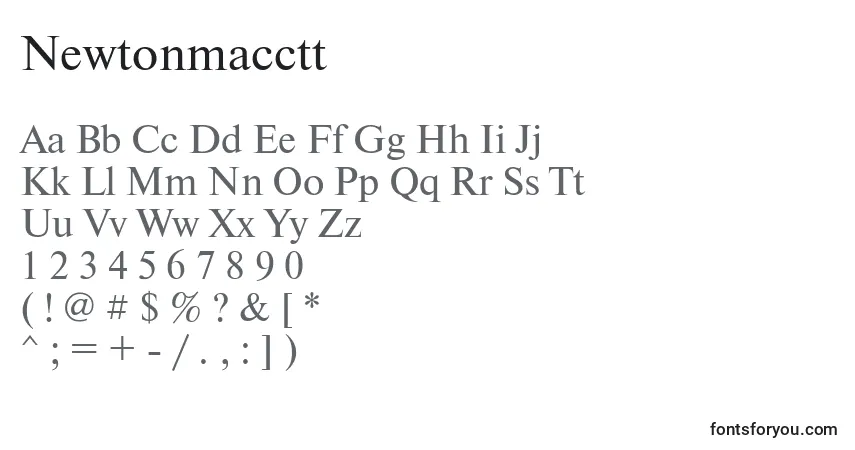 Czcionka Newtonmacctt – alfabet, cyfry, specjalne znaki