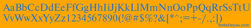 Newtonmacctt Font – Blue Fonts on Orange Background