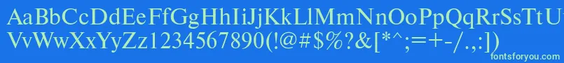 Newtonmacctt Font – Green Fonts on Blue Background