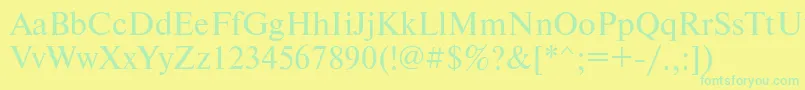 Newtonmacctt Font – Green Fonts on Yellow Background