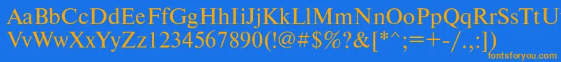 Newtonmacctt Font – Orange Fonts on Blue Background