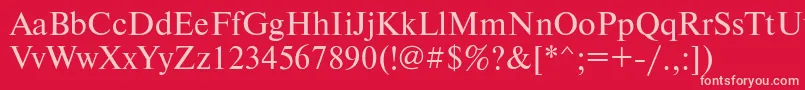 Newtonmacctt Font – Pink Fonts on Red Background