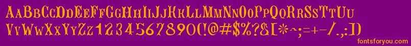 JacquesRegular Font – Orange Fonts on Purple Background