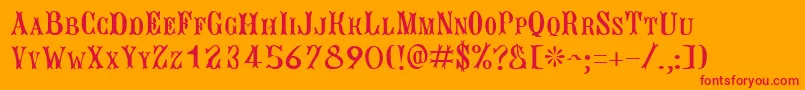 JacquesRegular Font – Red Fonts on Orange Background