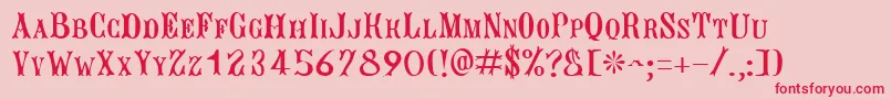 JacquesRegular Font – Red Fonts on Pink Background