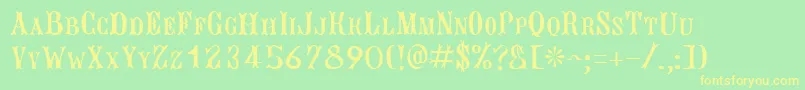 JacquesRegular Font – Yellow Fonts on Green Background