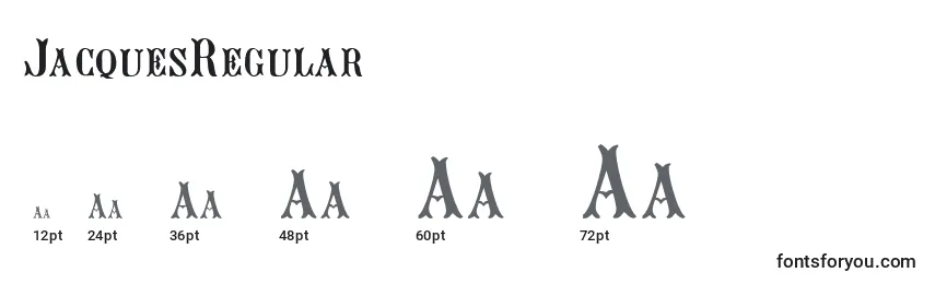 JacquesRegular Font Sizes