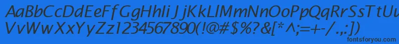 MachadosanssskItalic Font – Black Fonts on Blue Background