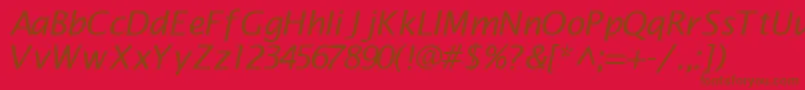 More about MachadosanssskItalic Font MachadosanssskItalic Font – Brown Fonts on Red Background