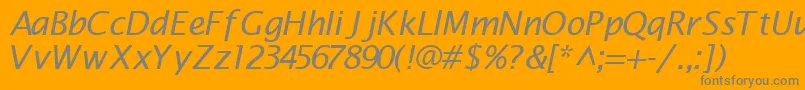 MachadosanssskItalic Font – Gray Fonts on Orange Background