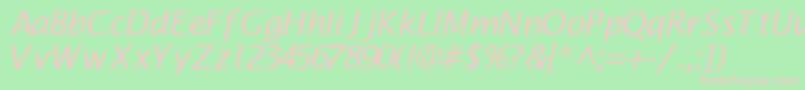 MachadosanssskItalic Font – Pink Fonts on Green Background