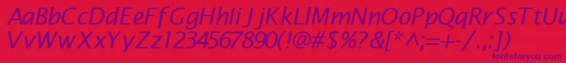 MachadosanssskItalic Font – Purple Fonts on Red Background