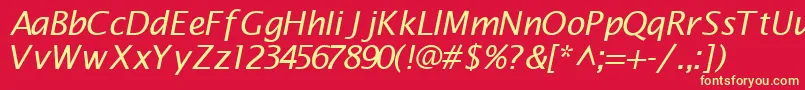 MachadosanssskItalic Font – Yellow Fonts on Red Background