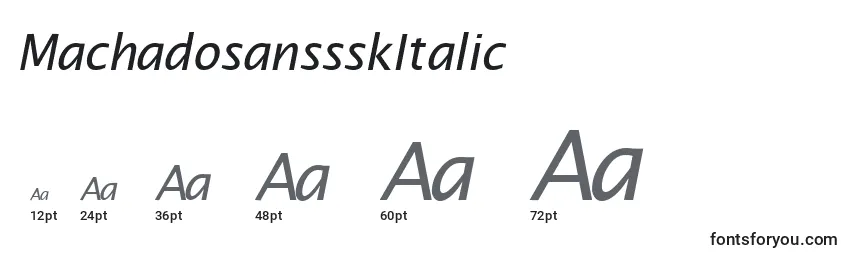 Размеры шрифта MachadosanssskItalic