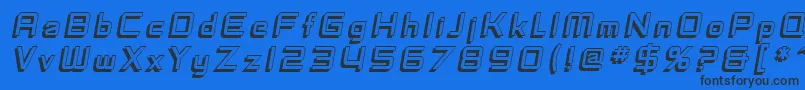 SfFedoraTitlesShadowItalic-Schriftart – Schwarze Schriften auf blauem Hintergrund