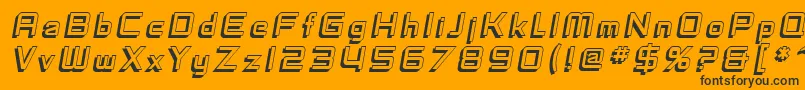 Fonte SfFedoraTitlesShadowItalic – fontes pretas em um fundo laranja