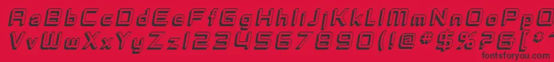 SfFedoraTitlesShadowItalic-Schriftart – Schwarze Schriften auf rotem Hintergrund