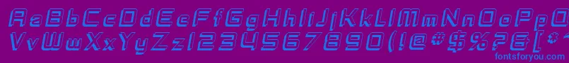 SfFedoraTitlesShadowItalic Font – Blue Fonts on Purple Background