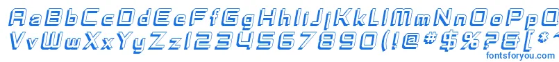 SfFedoraTitlesShadowItalic-Schriftart – Blaue Schriften