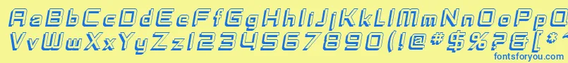 SfFedoraTitlesShadowItalic Font – Blue Fonts on Yellow Background