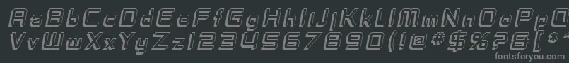 フォントSfFedoraTitlesShadowItalic – 黒い背景に灰色の文字