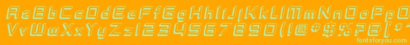 SfFedoraTitlesShadowItalic Font – Green Fonts on Orange Background