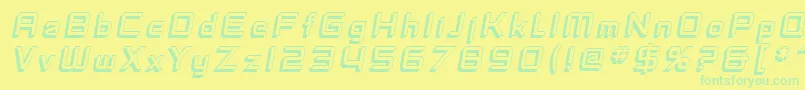 SfFedoraTitlesShadowItalic Font – Green Fonts on Yellow Background