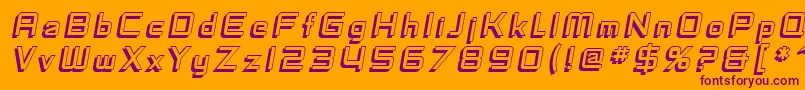 SfFedoraTitlesShadowItalic-fontti – violetit fontit oranssilla taustalla