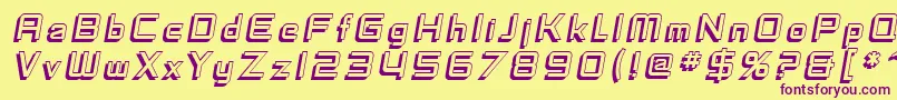 SfFedoraTitlesShadowItalic Font – Purple Fonts on Yellow Background