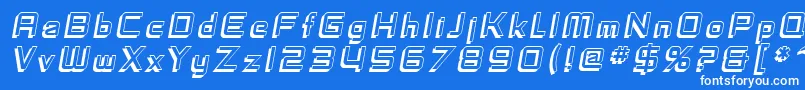 SfFedoraTitlesShadowItalic Font – White Fonts on Blue Background