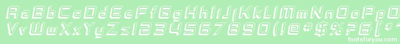 Шрифт SfFedoraTitlesShadowItalic – белые шрифты на зелёном фоне