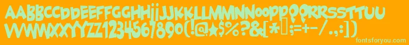 Geekabyte2 Font – Green Fonts on Orange Background