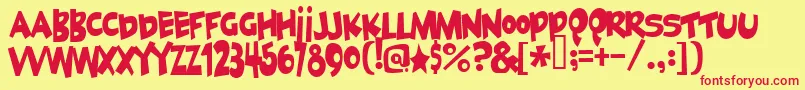 Geekabyte2 Font – Red Fonts on Yellow Background