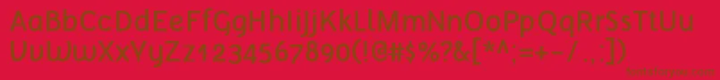 Tellural-fontti – ruskeat fontit punaisella taustalla