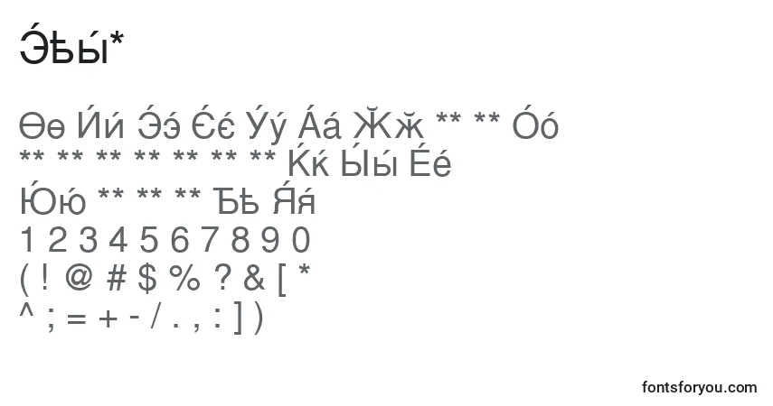 Czcionka Cysm – alfabet, cyfry, specjalne znaki