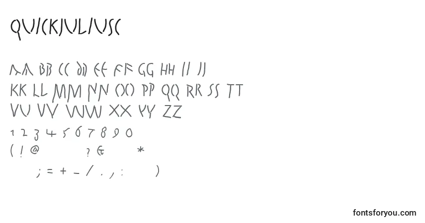 Schriftart Quickjuliusc – Alphabet, Zahlen, spezielle Symbole