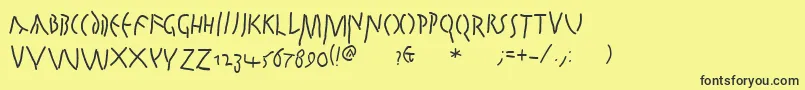 Quickjuliusc Font – Black Fonts on Yellow Background