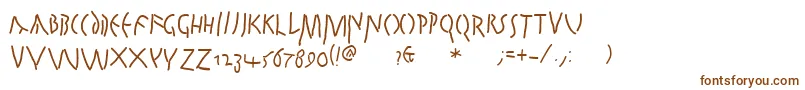 Quickjuliusc-Schriftart – Braune Schriften auf weißem Hintergrund