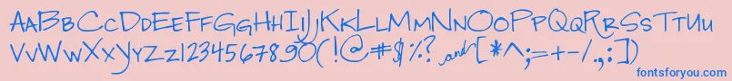 フォントDjbJenna – ピンクの背景に青い文字
